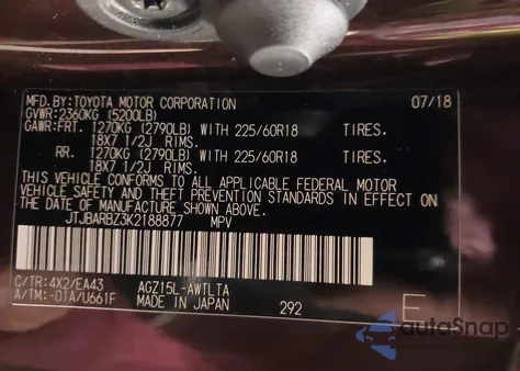 2019 Lexus Nx 300 z USA, uszkodzony, nr VIN JTJBARBZ3K2188877